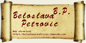 Beloslava Petrović vizit kartica